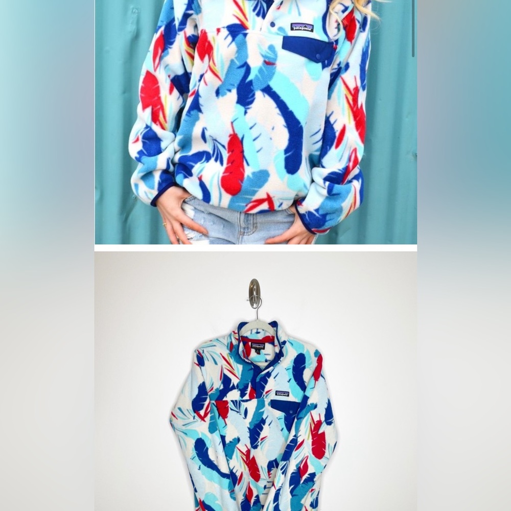 Patagonia Lightweight Synchilla Snap-T Fleece Pullover Feather Dance Blue Medium
